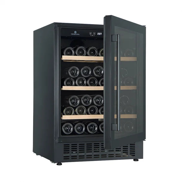 Cavecool Affection Jargon Freestanding 54 Bottles Single Zone Wine Cooler Side with Door Open