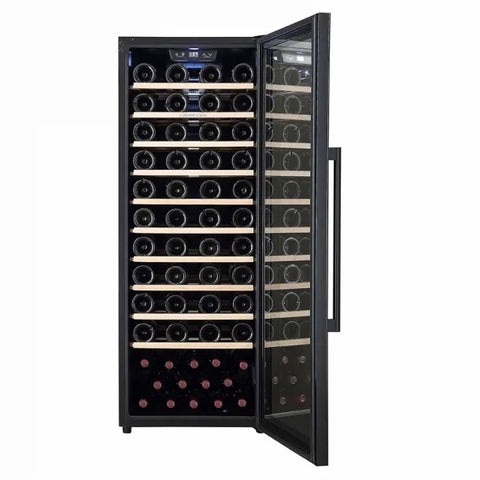 Cavecool Raw Zircon Freestanding 84 Bottles Single Zone Wine Cooler Door Open