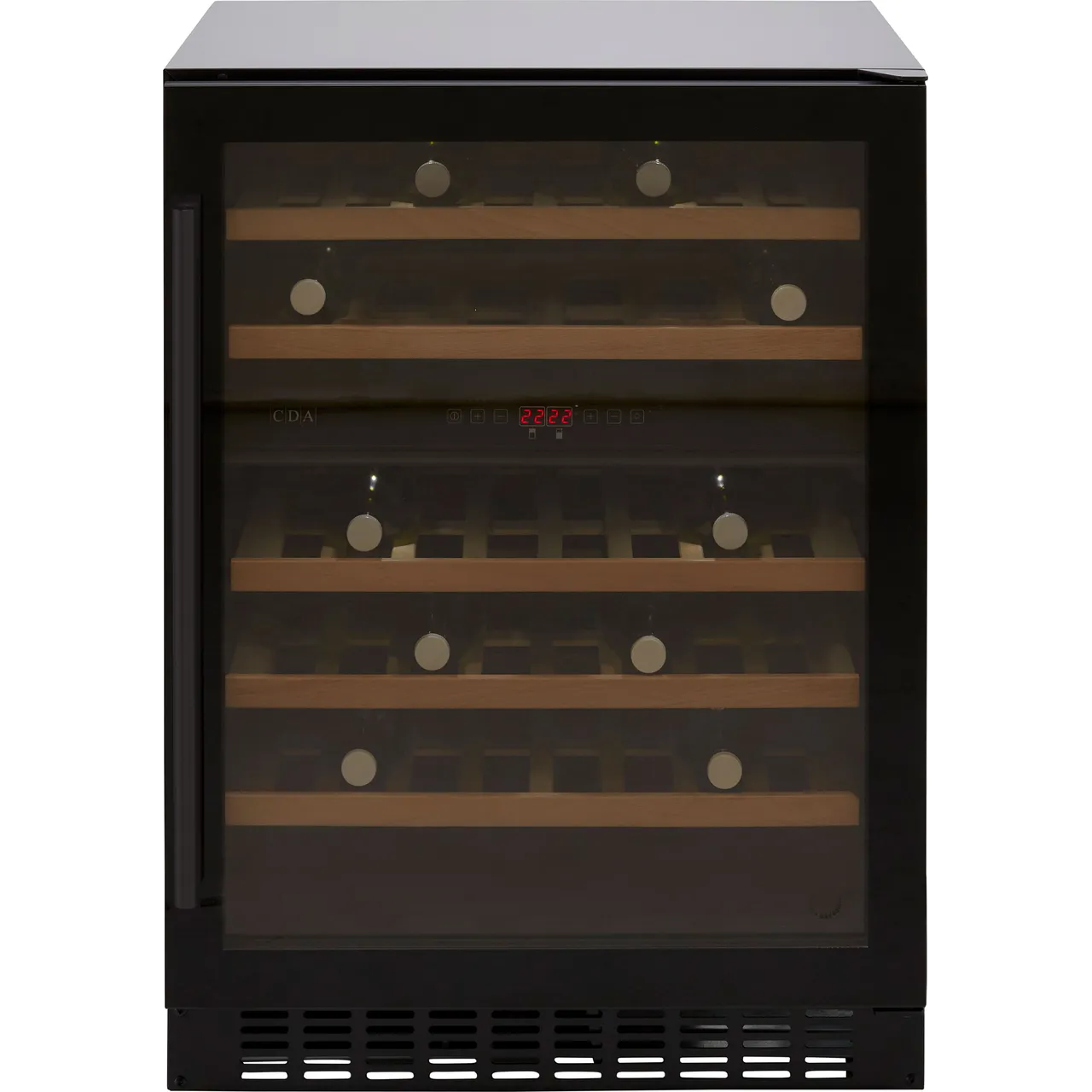 CDA Freestanding/Undercounter 45 Bottles Dual Zone Wine Cooler Front Side 