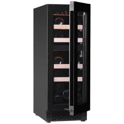Pevino Built In 17 Bottles Dual Zone Wine Cooler Door Open 