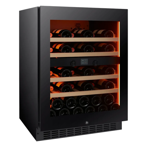 Black glass door with LOW-E glass energy efficiency