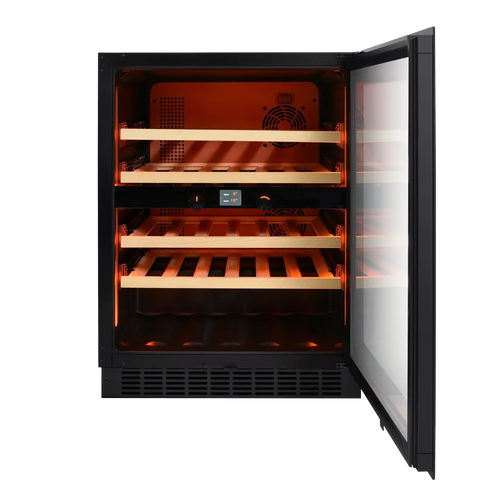 Adjustable LED lighting for wine cooler ambiance